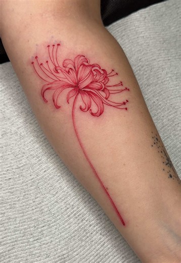 Red Chrysanthemum Flower Tattoo Inspiration
