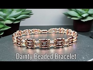 Two-Needle Bead-Woven Bracelet Tutorial | Sparkly Crystal & Seed Beads Design