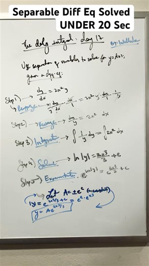 Separable Differential Equations: Solved UNDER 20 Seconds