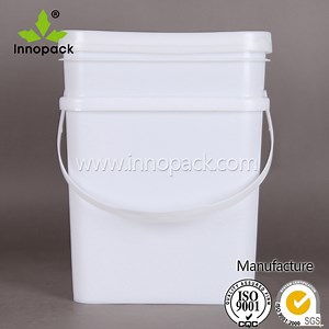 [Hot Item] 6.5 Gallon Heavy Duty Square Plastic Bucket with Tamper Proof Gasket Lid