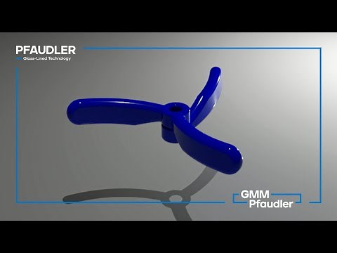 Cryo-Lock® Turbine RCI, 3D Simulation Pfaudler Glass-Lined Agitator