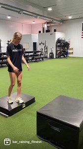1.9K views · 41 reactions | @audrey_tschiggfrie working on increasing power with this single leg box jump variation  - - - - #RiseToTheTop #BarRaisingAthlete #BarRaisingBuilt #plyometrics #plyometricstraining #plyometric #plyometrictraining #volleyballtraining #volleyball #offseasontraining #personaltrainer #personaltraining #speedandagilitytraining #sportsperformancetraining #athletetraining #dubuqueiowa #dyersvilleiowa #cascadeiowa | Bar Raising Fitness | Facebook