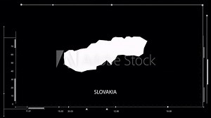 Cinematic Map revealing and zooming in on on Slovakia Country Map Alpha video with Country Name revealing | Slovakia country Map and title revealing alpha video for editing template conceptual