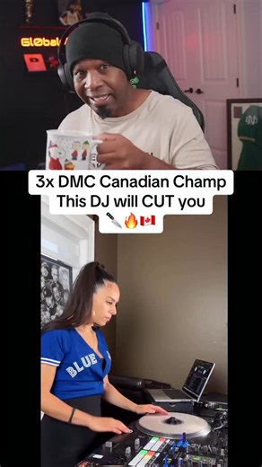 3x DMC Canadian Champ. This DJ will CUT you 🔪🔥🇨🇦 Credit: @deejaytjr #dj #transition #djmix #femaledjs #femaledj #djing #djset #turntable #reaction #turntableism | GL0BAL