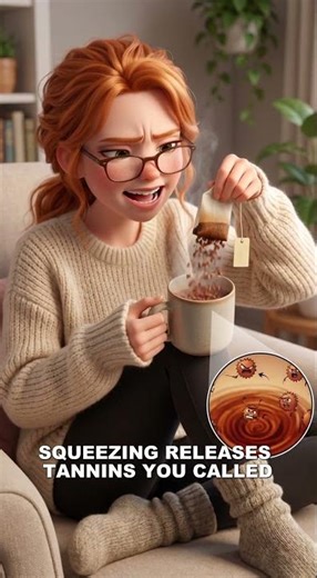 💡 Squeezing releases tannins making tea bitter.