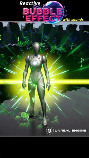 Niagara Floating Reacting Bubbles effect with sound in Unreal Engine mp4