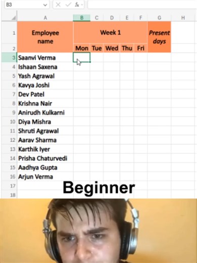 Excel checkbox attendance tracker 🤯 #exceltips #spreadsheets #office