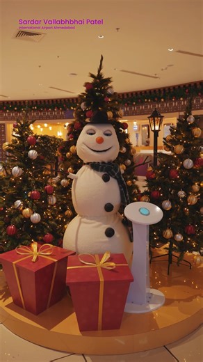 WinterFest has brought a splash of colour and cheer to #AhmedabadAirport. With the entire terminal dressed in seasonal décor, passengers are enjoying interactive moments across the airport, from face painting booths and playful games to delightful attractions like the talking snowman. Designed to add warmth and joy to every journey, the WinterFest experience is creating memorable moments for passengers of all ages at #SVPIA. #WinterFest #FestiveMoments | Ahmedabad Airport