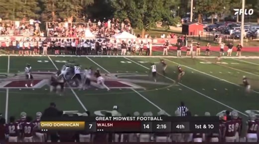 A one-handed interception! What a game for your UNDEFEATED Cavalier Football team!!!!!! 🙌🙌🙌 ⚔️ ⚔️⚔️ 4-0 | Walsh University