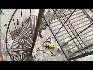 How to install iron stairs case // Build iron spiral stair