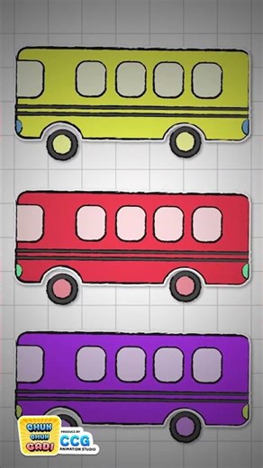 3 Colorful Buses 🎨 Learn Colors with Fun