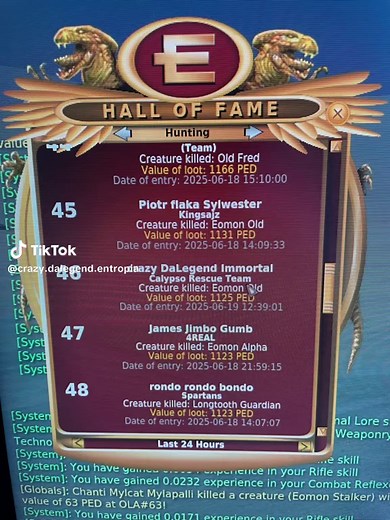 Entropia Universe: Eomon Hunt Success Highlights