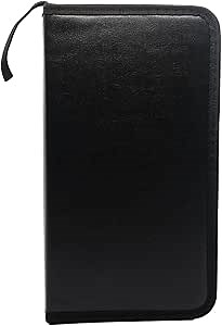 SENYAZON PU Leather CD Holder, 80 Capacity CD/DVD Storage Case, Portable Disc Wallet Organizer with Zipper Closure and Handy strap for Car and Home Space Saving (BLACK)