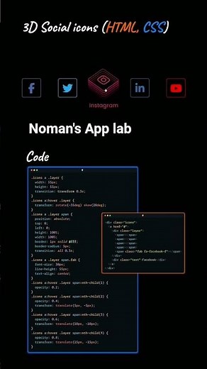 Create Stunning 3D Social Media Icons | HTML & CSS Tutorial for YouTube Banners