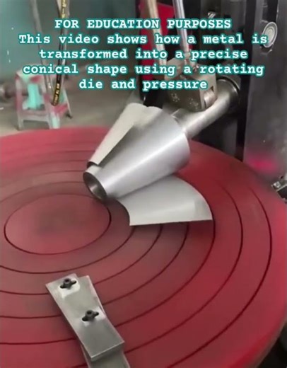 Transforming Sheet Metal into a Perfect Cone #Metalworking #Engineering #Manufacturing #Industrial