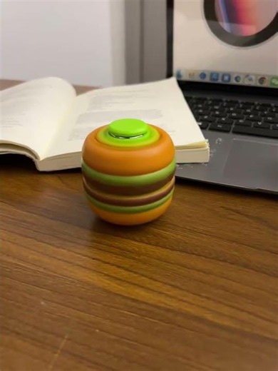 Product Link in Bio ( # 3312 ) ✅ Burger Spin Gyroscope Fidget Toy
