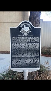 City of Arlington 📍 Central Arlington in Tarrant County, Texas — The American South (West South Central) Inscription ⬇️ The City of Arlington developed along the juncture of two distinct ecological regions, the Blackland Prairie and the Eastern Cross Timbers. The West Fork of the Trinity River and its area tributaries flow through the city, and one such stream, Village (Caddo) Creek was the site of a series of Native American Communities. The 1841 Battle of Village Creek and the 1843 Bird's For