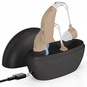 MEDca Pair Rechargeable Digital Hearing Aids Amplifier, Hearing Aids For Seniors, Beige