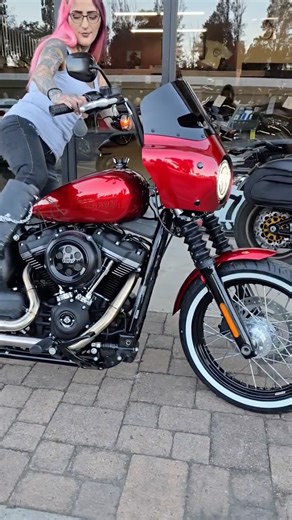 The Chopper Gallery on Instagram: "CANDY LITTLE GIRL ??...SATURDAY STREET BOB KUSTOM .2020 107 MILWAUKEE 8 CUSTOM KANDY RED PAINT FARING LACED WHEELS / BLACK HOOPS WHITEWALLS 2-1 SPC PIPE MID CONTROLS SADDLE GRIPS SECURITY FLAWLESS 6,600 miles Just completed Show-n-go $12,899. Or $1000. Down $259 mo. OAC THECHOPPERGALLERY.COM We get you in the Wind ! (951) 699 9090 #softailgram #rider #ridefree #viclabike #bikerbabe #bikerchick #2wheels #instamoto #instamotogallery #harleysofinstagram #christmas