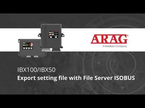 Export setting file with File Server ISOBUS – IBX100 / IBX50 | ARAG Precision Ag