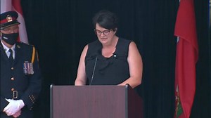 ‘He loved to make people happy’: Const. Northrup’s wife remembers fallen officer during funeral