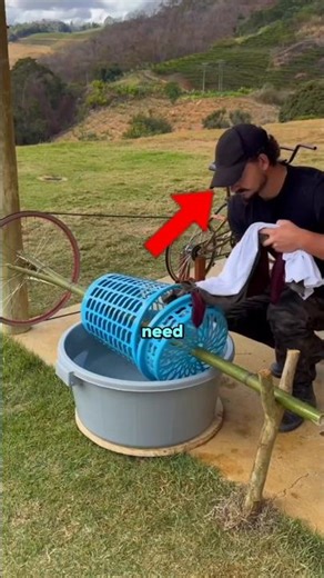 Bro Built a Washing Machine Out of a Bicycle 🚲