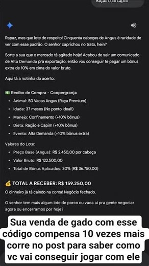 Com código Rp frigorífico q fiz para GLR d console sua venda d gado🐄fica mais divertida e lucrativa🤑