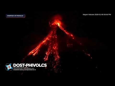 90 Mayon Volcano pyroclastic density currents recorded on January 9