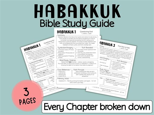 Habakkuk Bible Study Guide, Printable Bible Study Template, Bible Study Resource, Verse Mapping Bonus, Bible Study Lessons for Adults - Etsy