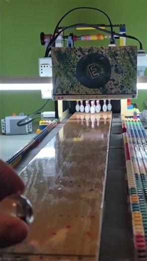 Worlds first hooking mini bowling ball! #bowling #lego #engineering