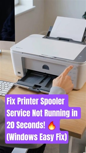 Fix Printer Spooler Service Not Running in 20 Seconds! 🔥 (Windows Easy Fix) #printertroubleshooting