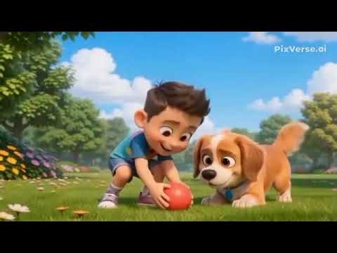 A Boy playing with dog 🐕