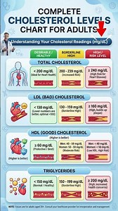 Complete Cholesterol Level Chart For Adults #shorts