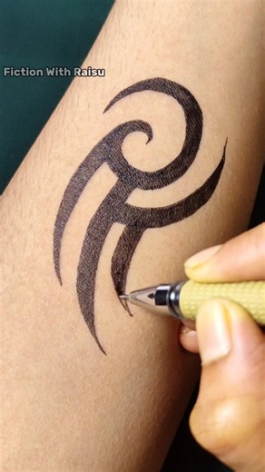 How to Make Simple Tribal Tattoo on Hand 🫶✨#tribaltattoo #temporarytattoo #penart #armtattoo #shorts
