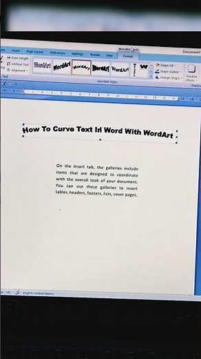 #msword | How to curve text in word | WordArt Tool