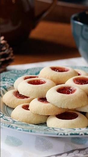 Buttery Swedish Hallongrottor 🍓 Raspberry Jam Cookies