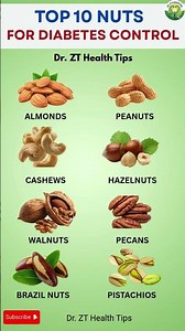 Top 10 Nuts for Diabetes Control | Best Nuts for Blood Sugar | Dr. ZT’s Health Tips #healthyfood
