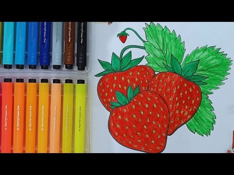 Beautiful Strawberry Colouring | Relaxing and Satisfying Art 🍓