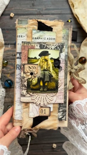 Handmade journals/Assemblages/Workshops on Instagram: "Hi everyone, quick tutorial, travel journal cover🔥 I made the base using the envelopes. Soon full flip though on YT. Beautiful papers are from @finnabair_studio😍 Butterfly Effect collection. The papers are perfect for vintage and travel projects. I added amazing images from @arthousewhimsy😍 to strengthen the travel vibe🙂 Have a wonderful week♥️ Junk journal* Junk Journal Tutorial* Collage Book* Art Book* Handm