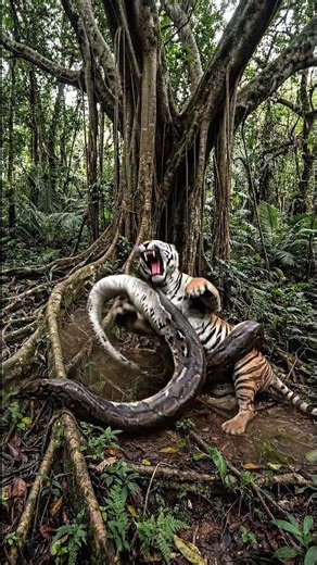 snake and Tiger are fighting