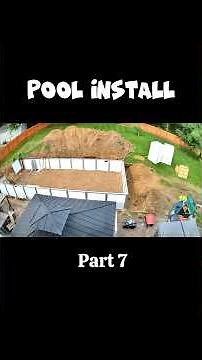 Pool Install - Part 7: Sundeck & steps #poolinstallation #semiingroundpool #pool
