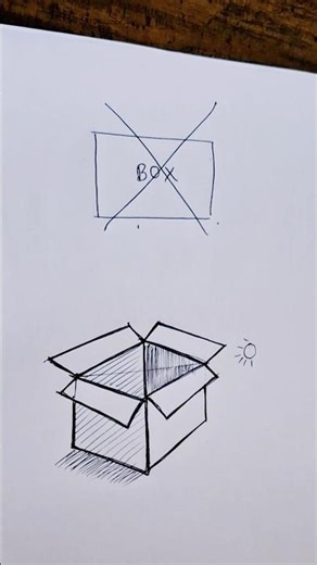 easy way to draw a box || how to draw #easydrawing #howtodraw #drawingforkids