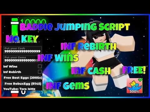 Roblox Baddie Jumping script| Inf Cash,Wins,Gems,Rebirth , Free Robux Egg , Free Best Egg (NOKEY!)