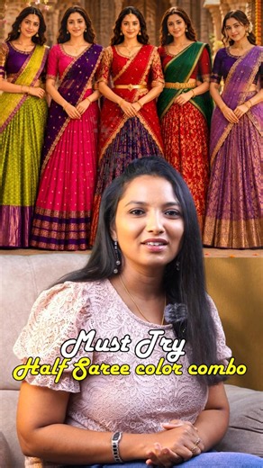 ✨ Must-Try Half Saree Colour Combinations 👗💫