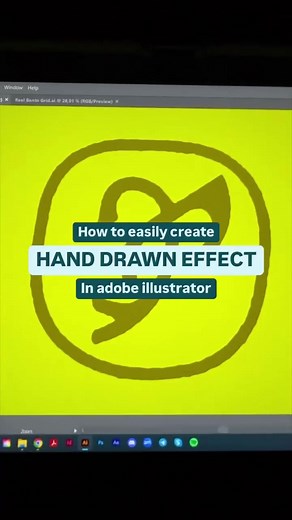 Here is how to easily create hand drawn effect in adobe illustrator! Follow these steps: 1) Take your design & go to object > path > smooth and increase the smoothness slightly 2) Double click the wrinkle tool 3) In the settings menu play with the intensity and wrinkle options and make sure complexity and detail are set low 4) Now with the wrinkle brush you can go over your design to make the hand drawn look . . . #designtips #illustratortips #adobeillustrator #illustratortutorial #fyp