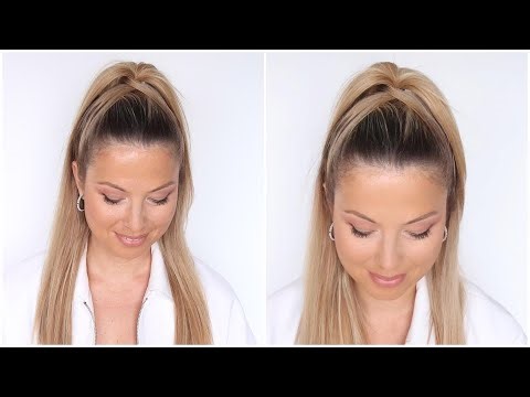 High voluminous ponytail hack half-up