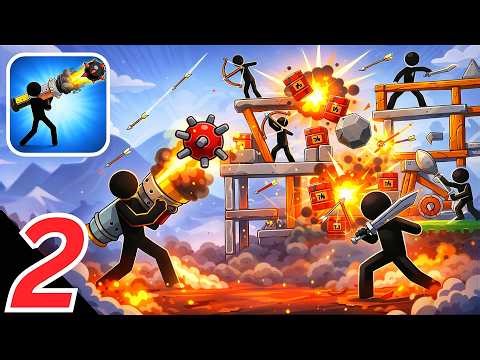 Boom Stick Bazooka Gameplay Walkthrough Part 2 - Stickman Bazooka (iOS, Android)