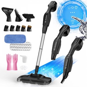 LuxSteam Multi-Surface Steam Mop - 2 Steam Modes, 17 Tools, Swivel Head - Deep Cleans & Sanitizes Floors