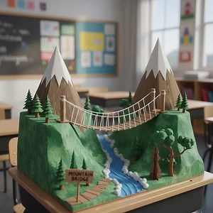 16K views · 71 reactions | Mountain bridge project Paper ideas Follow KND Art & Craft for more crafts ideas for beginners #fblifestyle #fbpost2026 #crafts #papercrafts #schoolproject | KND Art & Craft | Facebook