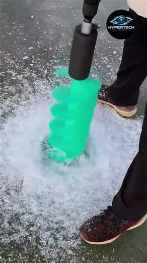 High Speed Electric Ice Auger in Action
